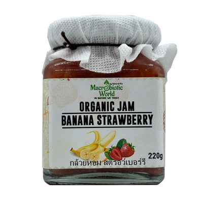 Organic/BIO JAM - Banana Strawberry แยมกล้วยหอม สตอรอว์เบอรี่ 220g