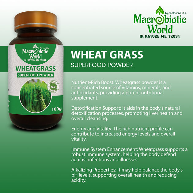 Organic Bio Wheat Grass Powder Superfoods Macrobiotic World