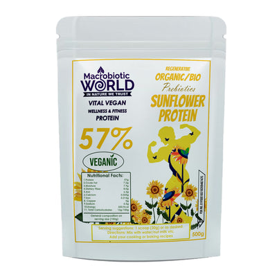 Organic-Bio Sunflower Protein 57% โปรตีนจากเมล็ดทานตะวัน 500g