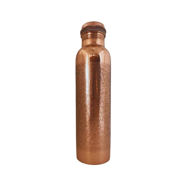 NATURAL EFE l ENGRAVED COPPER WATER BOTTLE