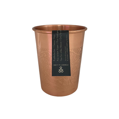 FORREST & LOVE PREMIUM ENGRAVED COPPER WATER GLASS แก้วน้ำทองแดง ลายแกะสลัก 300ml