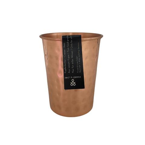 FORREST & LOVE PREMIUM HAMMERED COPPER WATER GLASS แก้วน้ำทองแดง ลายตอก 300ML