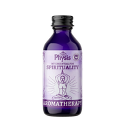 Purple aromatherapy bottle with 'Physis' label on a white background
