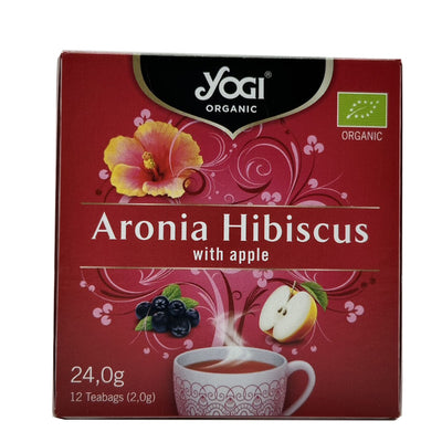 Yogi Tea Organic | Aronia Hibiscus with Apple 12 Teabags (2.0g) 24.0g