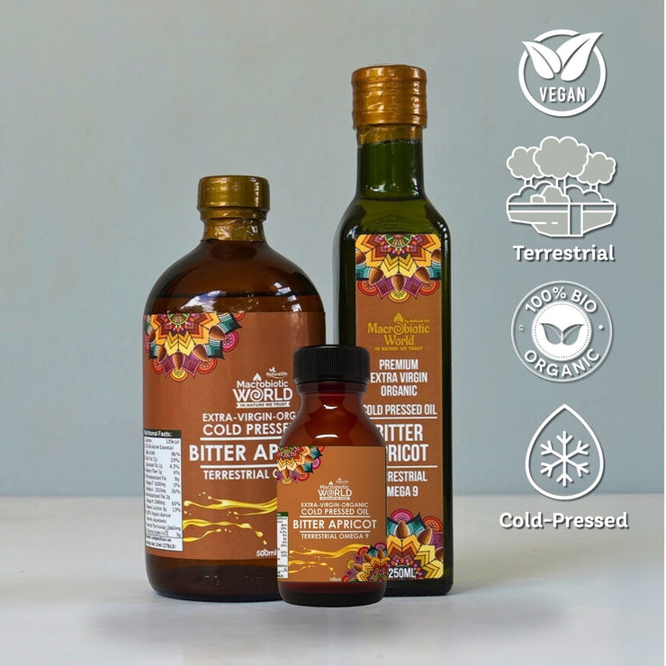 Organic/Bio Extra Virgin Cold Pressed Bitter Apricot Kernels Oil