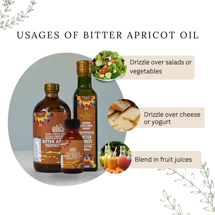 Organic/Bio Extra Virgin Cold Pressed Bitter Apricot Kernels Oil
