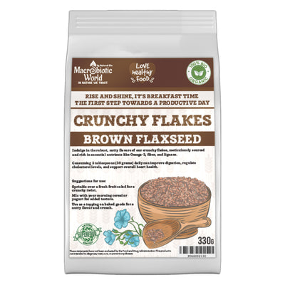 Organic-Bio Crunchy Brown Flaxseed Flakes บราวด์ แฟลกซีด แฟล็กซ์ อบพอง 330g