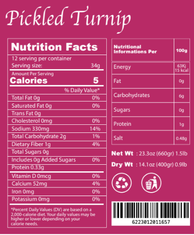 Symbiosis | Pickled Turnips 660g