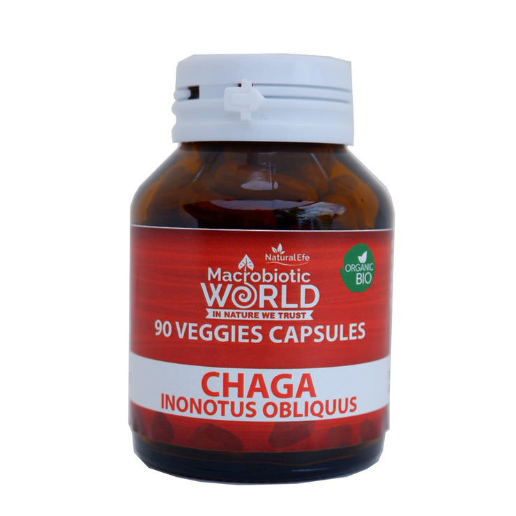 (Promotion Buy 1 Get 1 Free) Organic/Bio Chaga (Inonotus Obliquus) 90 Veggies Capsules 500mg / เห็ดชาก้าแคปซูล