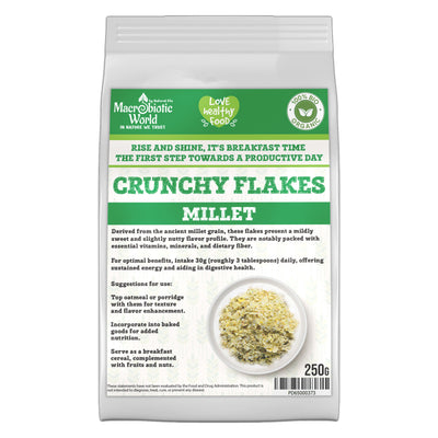 Organic-Bio Crunchy Millet Flakes 250g l เมล็ดข้าวฟ่าง อบพอง