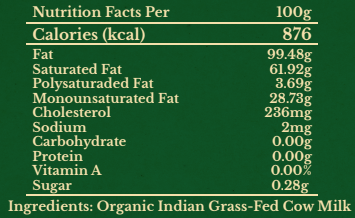 Organic/Bio Desi Cow Ghee (300g/450g)