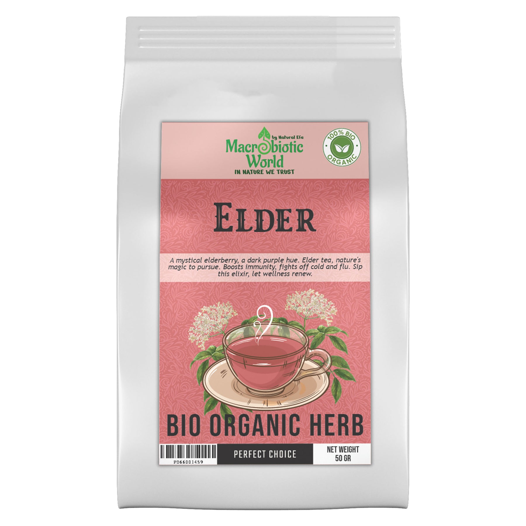 OrganicBio Elder Herb Tea 50g Macrobiotic World