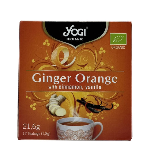 Yogi Tea Organic | Ginger Orange with Cinnamon and Vanilla 12 Teabags (1.8g) 21.6g