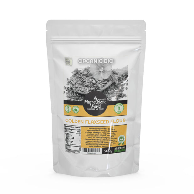 Organic-Bio Golden Flaxseed Flour แป้งเมล็ดแฟลกซ์ สีเหลืองทอง