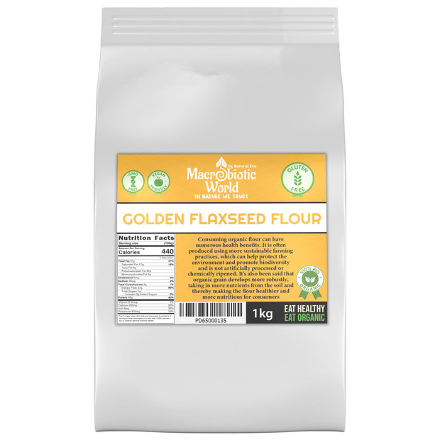 Organic-Bio Golden Flaxseed Flour แป้งเมล็ดแฟลกซ์ สีเหลืองทอง