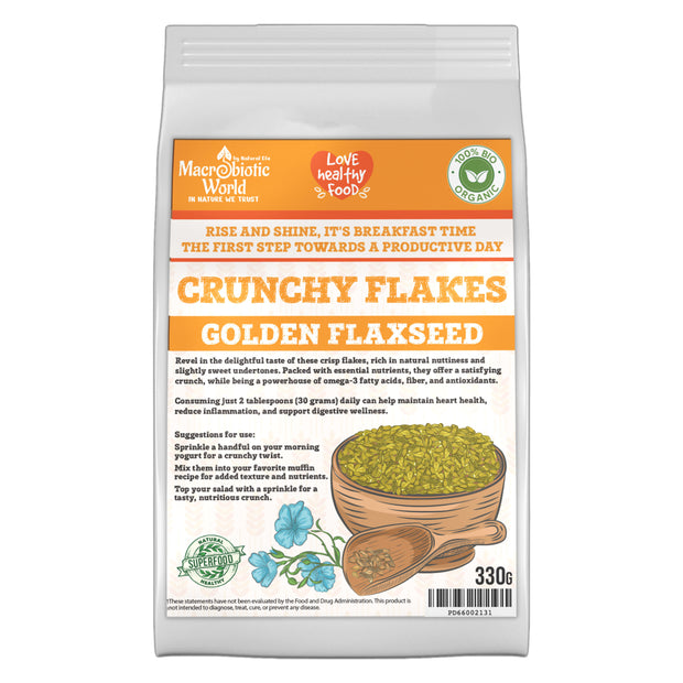Organic-Bio Crunchy Golden Flaxseed Flakes โกลด์เดิล แฟลกซีด แฟล็กซ์ อบพอง 330g