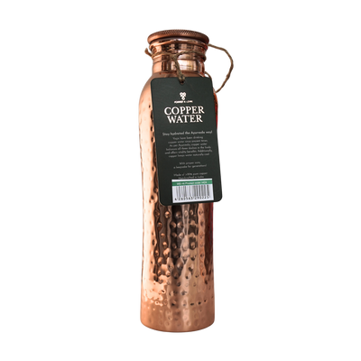 Hammered Copper Curved Water Bottle