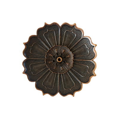 Antique Bronze Sacred Lotus Incense Holder