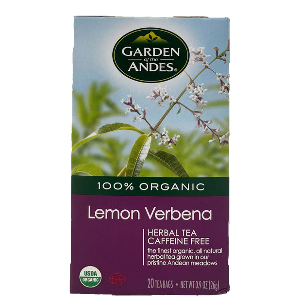 GARDEN ANDES 100% Tea Organic | Lemon Verbena Tea 20 Teabags (0.9 oz) 26g