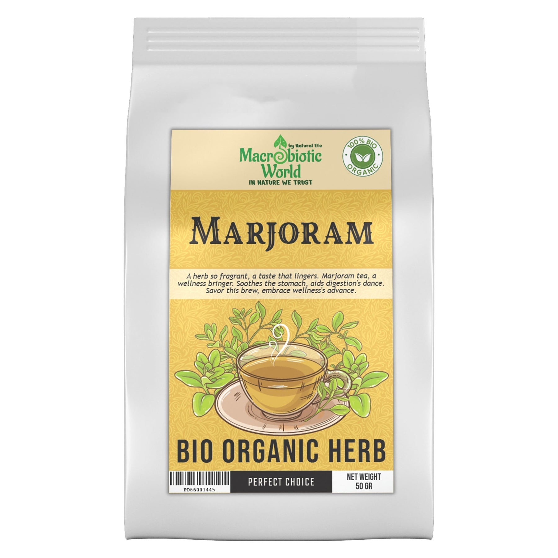 OrganicBio Marjoram Herb Tea ชาสมุนไพร มาร์จอรัม 50g Macrobiotic World