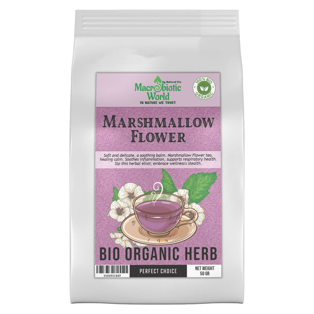 Organic/Bio Marshmallow Flower Herb Tea | ชาสมุนไพร ดอกมาร์ชแมลโลว์ 50g