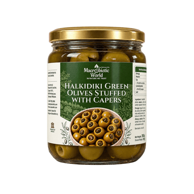 Organic/Bio Halkidiki Green Olives Stuffed With Capers