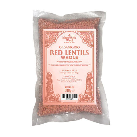 Organic/Bio Red Lentil Whole 500g