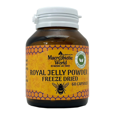 Organic/BIO Royal Jelly Powder Freeze Dried 60 Capsules 500 mg ผงนมผึ้งฟรีซดรายออแกนนิคแคปซูล