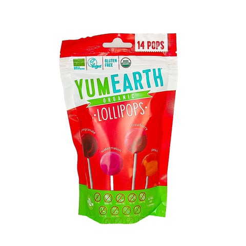 YUMEARTH  l Organic Lolipops - Pomegranate, Watermelon, Strawberry, Peach 87g อมยิ้ม จากผลไม้แปรรูป