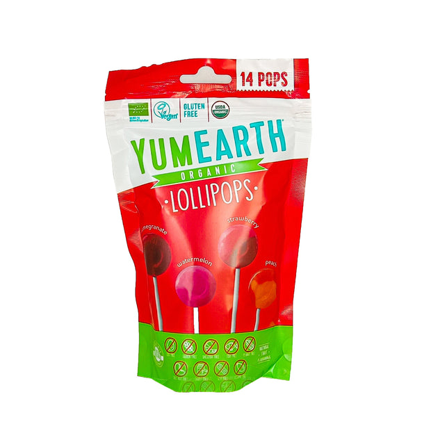 YUMEARTH l Organic Lolipops - Pomegranate, Watermelon, Strawberry, Peach