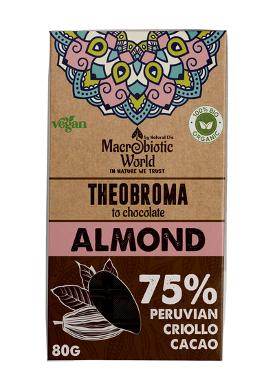 Organic Chocolate and vegan 80g , Almond , tasty flavour