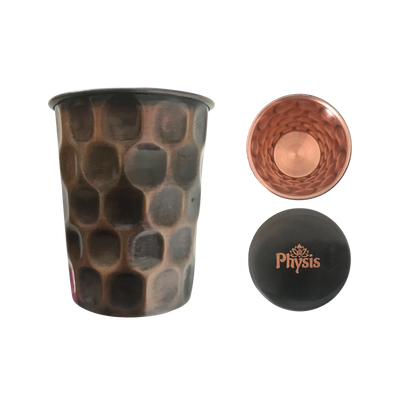 Antique Diamond Copper Water Glass