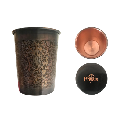 Antique Engraved Copper Water Glass