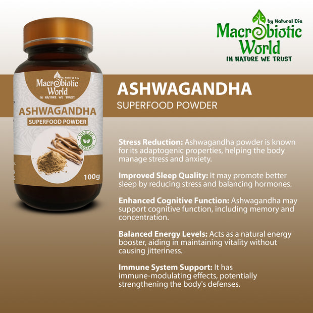 Organic-Bio Ashwagandha Powder 100g