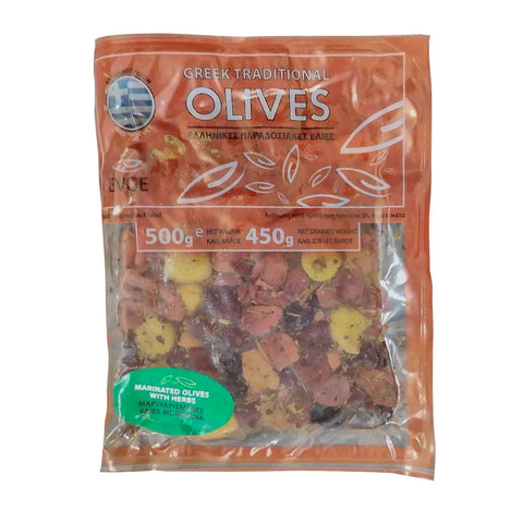 EVGE | Greek Traditional Olive |Marinated Olive with Herbs 450g Expire On 10/06/25