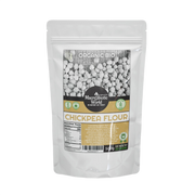 Bag of Macrobiotic World Organic Bio Chickpea Flour on a white background