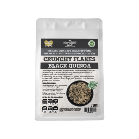 Organic-Bio Crunchy Black Quinoa Flakes แบล็ค ควินัว แฟล็กซ์ อบพอง 330g