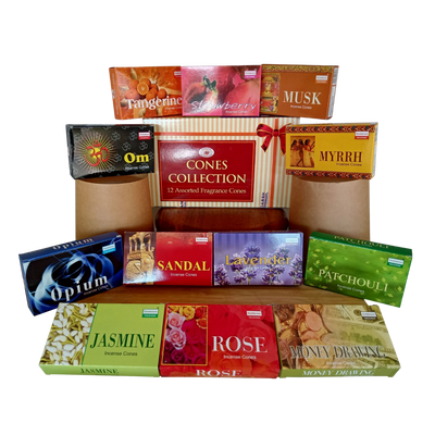Incense Cones Collection | 12 Assorted Fragrance Cones/12 Pkts X 10 Cones