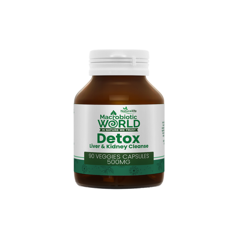 Brown supplement bottle with green label on a white background