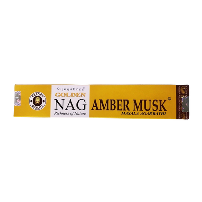 Nag Amber Musk incense stick packaging on a white background