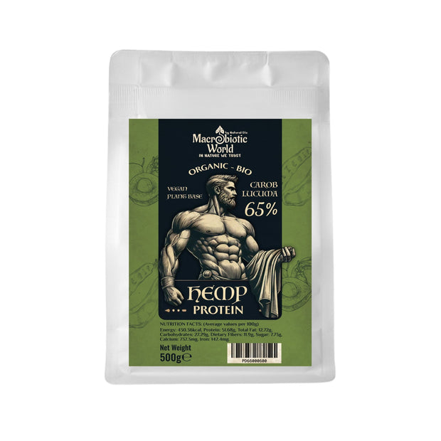 Organic/Bio Hemp Protein 65% wih Carob and Lucuma