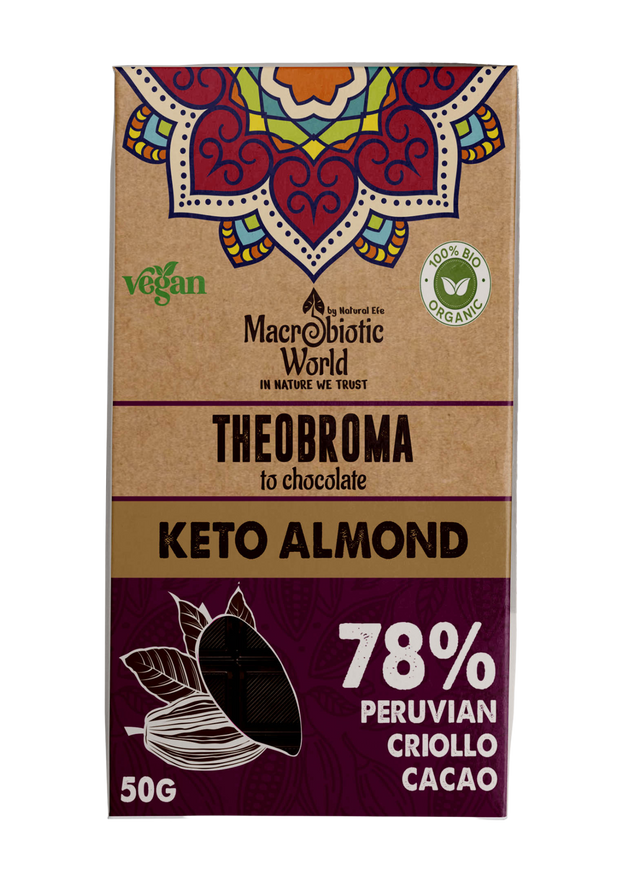 Organic Chocolate Vegan 50g , Keto Almond , Tasty Flavour