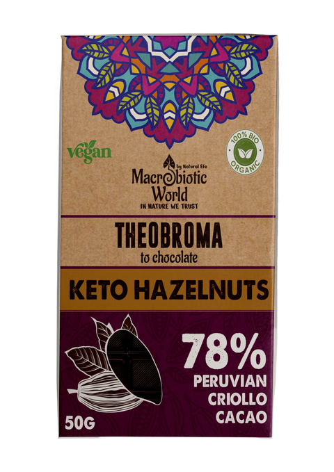 Organic Chocolate Vegan 50g , Keto Hazelnut