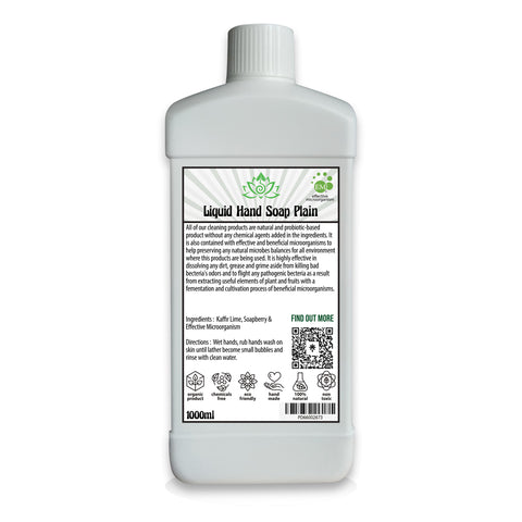PHYSIS | Natural Soapberry Probiotic Liquid Hand Soap | Plain สบู่เหลวล้างมือ 1000ml