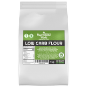 Bag of Macrobiotic World Low Carb Flour on a white background