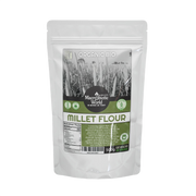 Package of Macrobiotic World Organic Bio Millet Flour on a white background