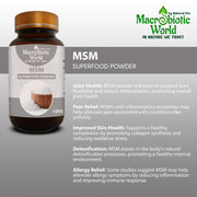 Organic-Bio MSM Powder ผงเมทิลซัลโฟนินมีเทน 100g