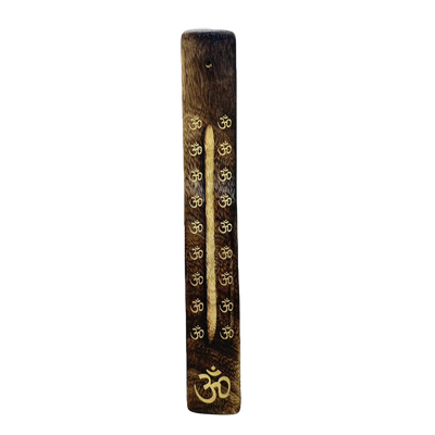 Indian Wooden Incense Sticks Holder - Om Style