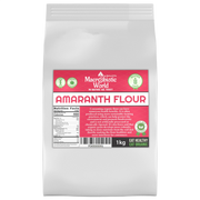 Bag of Macrobiotic World Amaranth Flour on a white background