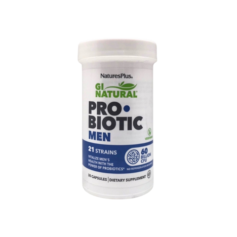 NaturesPlus Probiotic Men supplement container on a white background